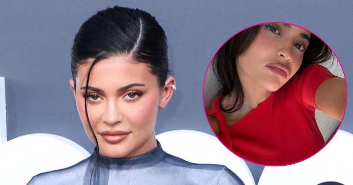 Kylie Jenner's Nipples Poke Through Her Red Hot Dress in Sultry Photos