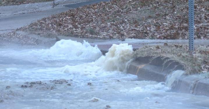 Pipe bursts at roundabout on Fairview Road