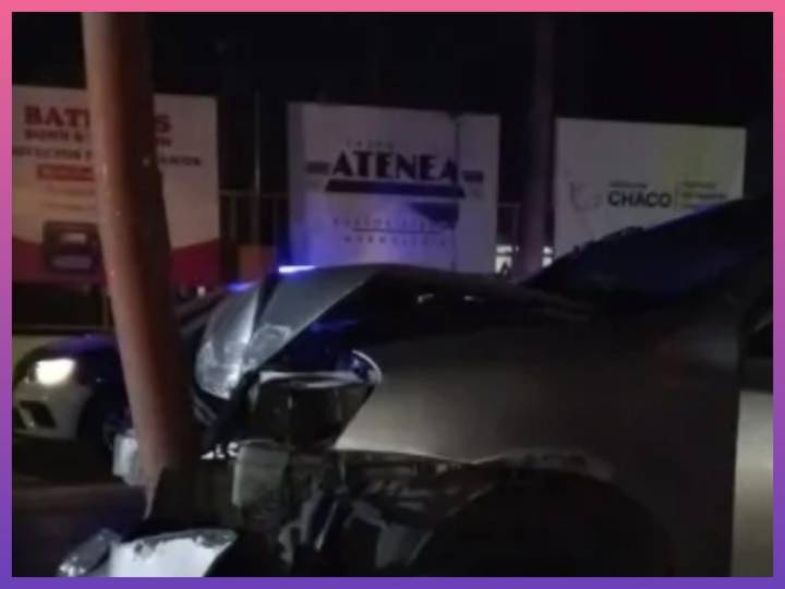 RESISTENCIA: Madrugada accidentada frente al CUNE: Un Automóvil Terminó Incrustado En Una Columna