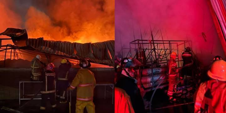 Fuerte incendio consume fábrica textil en Ixtapaluca y provoca gran movilización de elementos de rescate