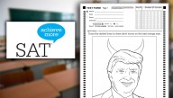 SAT Now Just A Single Page Requiring You To Draw Devil Horns On A Picture Of Trump