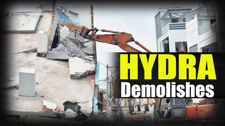 HYDRA Demolishes Illegal Structures At Pocharam Park Site