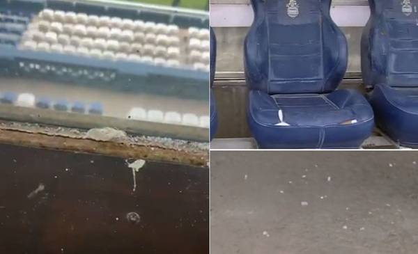 En la previa del clásico, las cabinas y el banco de Estudiantes aparecieron con sal