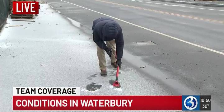Greater Waterbury area sees slush accumulation