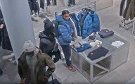 Moment Algerian migrant on bail caught brazenly stealing designer clothes from Selfridges