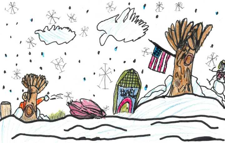 Weather Drawing: Winter landscape