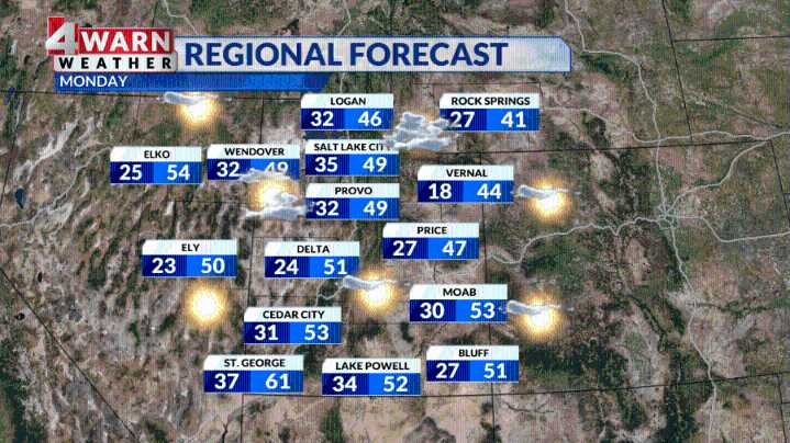 Dry for Monday with isolated rain chances midweek