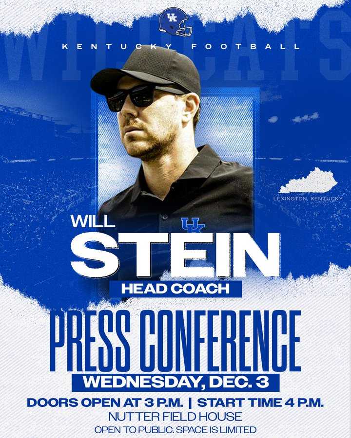 Kentucky introduces new head coach Will Stein with Dec. 3 press conference