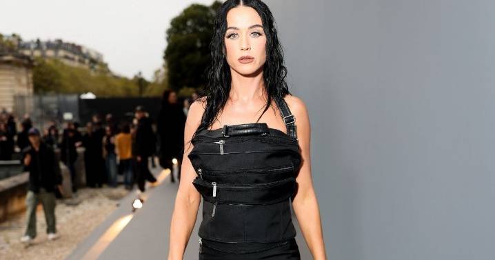 Katy Perry Goes Elegant in Mini Skirt Suit & Sheer Stockings in Japan