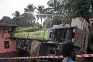 Moodbidri: Crane smashes into car, topples onto house; family escapes unhurt
