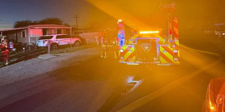 Crews battle house fire near Flowing Wells, Wetmore