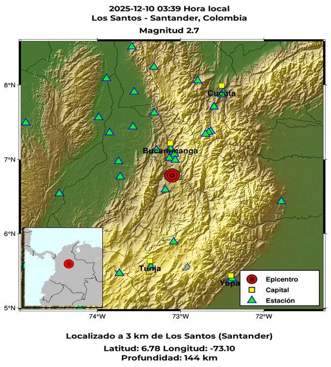 Sismo de 5,9 sacudió la madrugada en Colombia: más de 4.000 reportes ciudadanos
