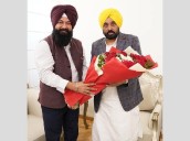 Punjab SC Commission Chairman Jasvir Singh calls on CM Mann Photo Source: Babushahi Bureau [ FULL VIEW ]