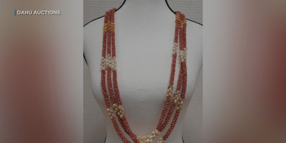 Rare Niihau shell lei up for auction with bidding at $6,600