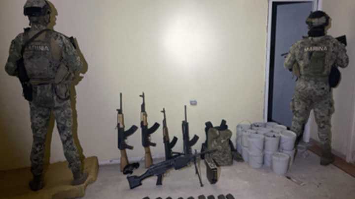 Semar asegura armas y cartuchos en Navolato durante operativo federal