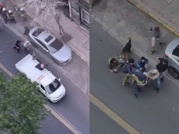 Fuga de película en Santiago: motochorro escapa en camión tras brutal detención ciudadana