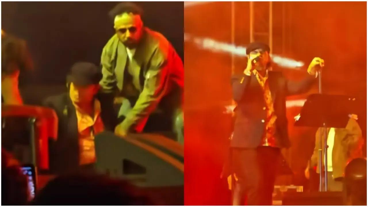 Singer Mohit Chauhan experiences an unexpected fall during a live performance at AIIMS Bhopal