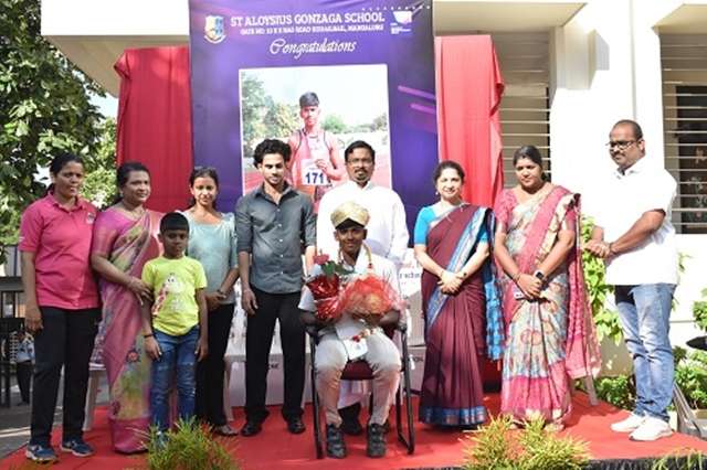St Aloysius Gonzaga School felicitates Yuvaraj D Kunder for outstanding national