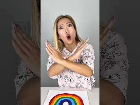 She made a rainbow using a sponge 🤩🥰 LeoNata family #shorts