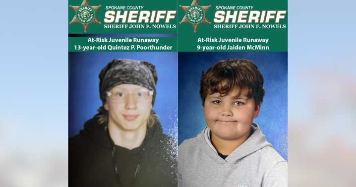 Spokane County Sheriff's Office searching for two missing children