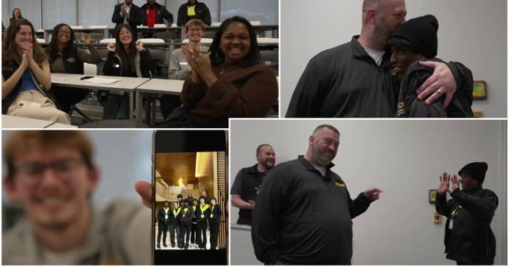Jon Burkett surprises beloved security guard at VCU: 'What are ya'll doing?'