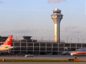 Small plane slides off runway at Chicago airport