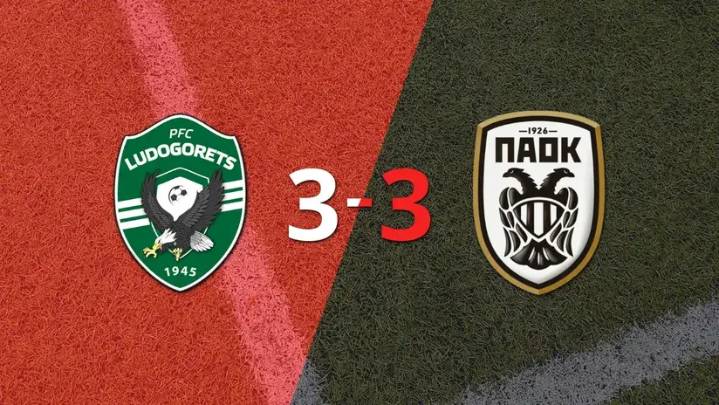 Europa League: Con un gol agónico, Anestis Mythou sentenció el empate entre PAOK y Ludogorets