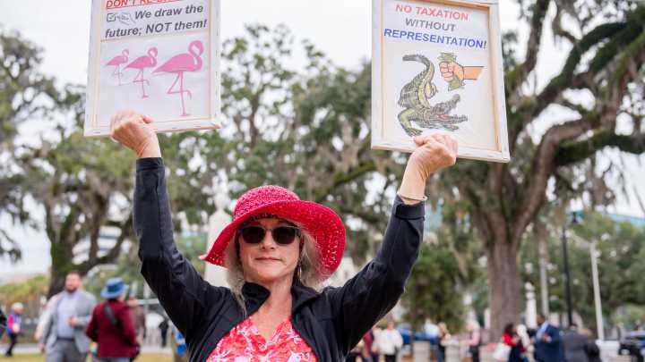 Amid crowd of protesters, House redistricting panel meets