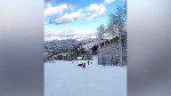 6-year-old expertly navigates close call with a deer on the slopes