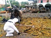 Indagan crimen organizado tras coche bomba; vehículo llegó de Colima