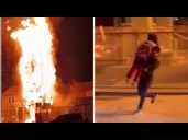 Off-duty paramedic, neighbor help save family from massive blaze