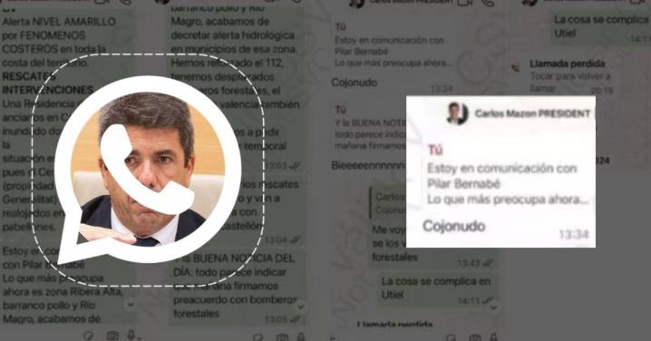 Todos los mensajes entre Mazón y Pradas en plena dana: un “Cojonudo” como respuesta a las alertas