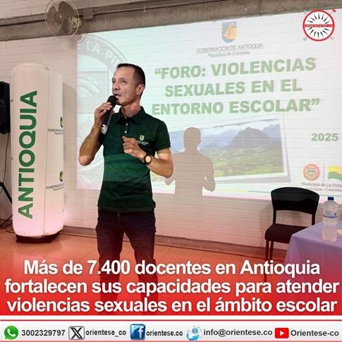 Más de 7.400 docentes en Antioquia fortalecen sus capacidades para atender violencias sexuales en el ámbito escolar