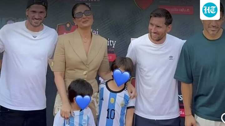 Jeh Ali Khan refuses to leave Messi's side even as mom Kareena drags him away