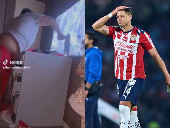 Aficionado de Chivas destroza su pantalla tras falla de 'Chicharito'