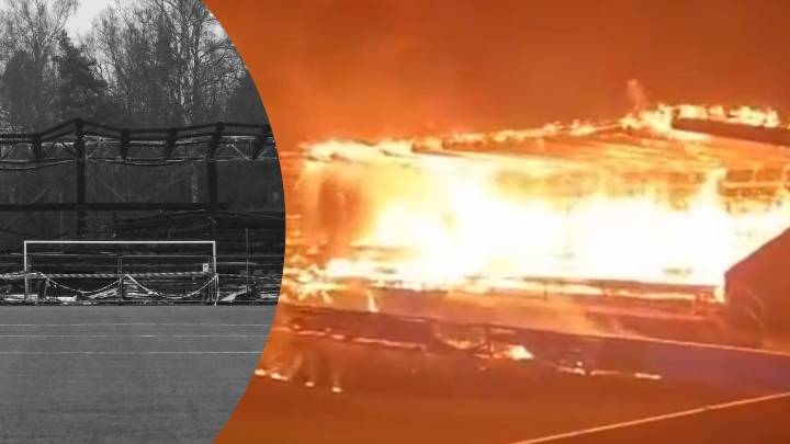 Así quedó el estadio incendiado por hinchas en Finlandia: el club publicó nuevas imágenes