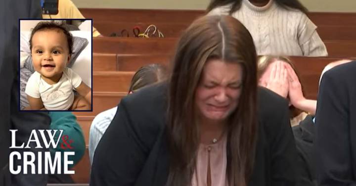 Beauty queen in tears after jury finds she killed toddler while boyfriend picked up pizza