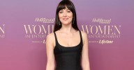 Dakota Johsnon's Khaite Dress With Bold Neckline Is Simply Boring