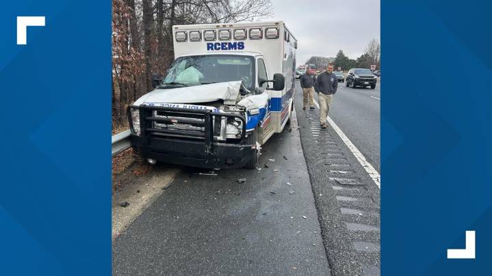 Rockingham Co. ambulance crashes into car in Greensboro, no one hurt