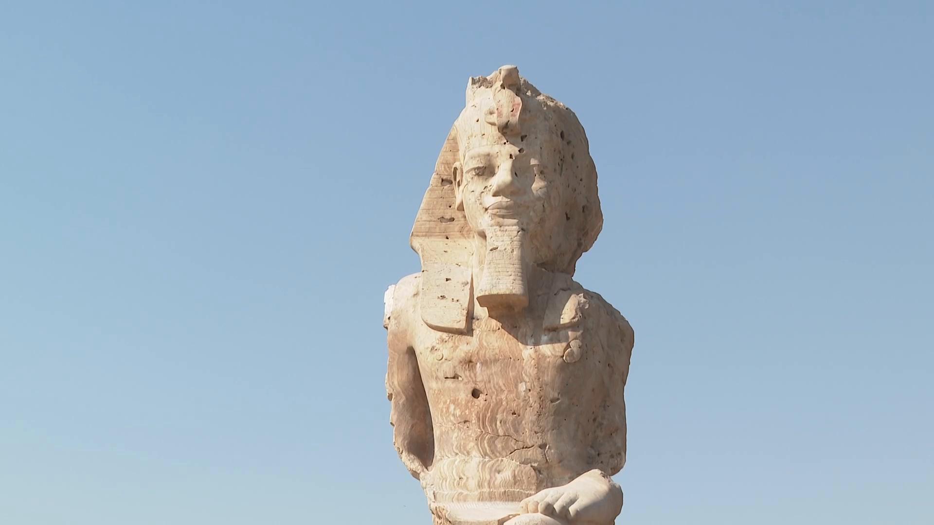 Egypt unveils revamp of two colossal statues of prominent pharaoh in Luxor