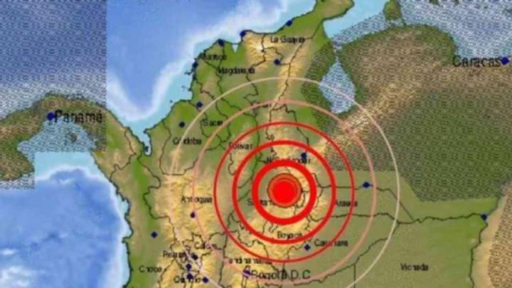 Sismo de magnitud 5,8 sacude el centro de Colombia