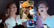 Lando Norris parties hard with model girlfriend and sings for crowds after F1 title win