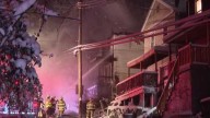 Crews battle blaze amid snowfall in McKees Rocks, Allegheny County