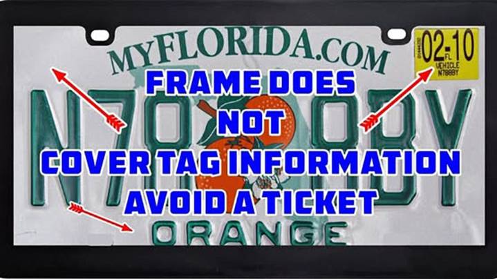 Florida license plate frame law clarified by sheriffs, police