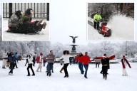 Let it snow NYC blanketed in snow as kids, dogs and dancers delight