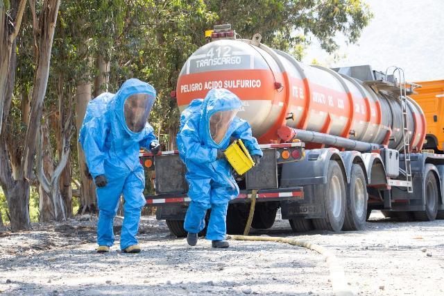 División El Teniente realiza simulacro intersectorial de emergencia por transporte de ácido sulfúrico en Coya