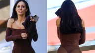 Bianca Censori Strips Off Spandex Shorts, Uses Them to Cover Face