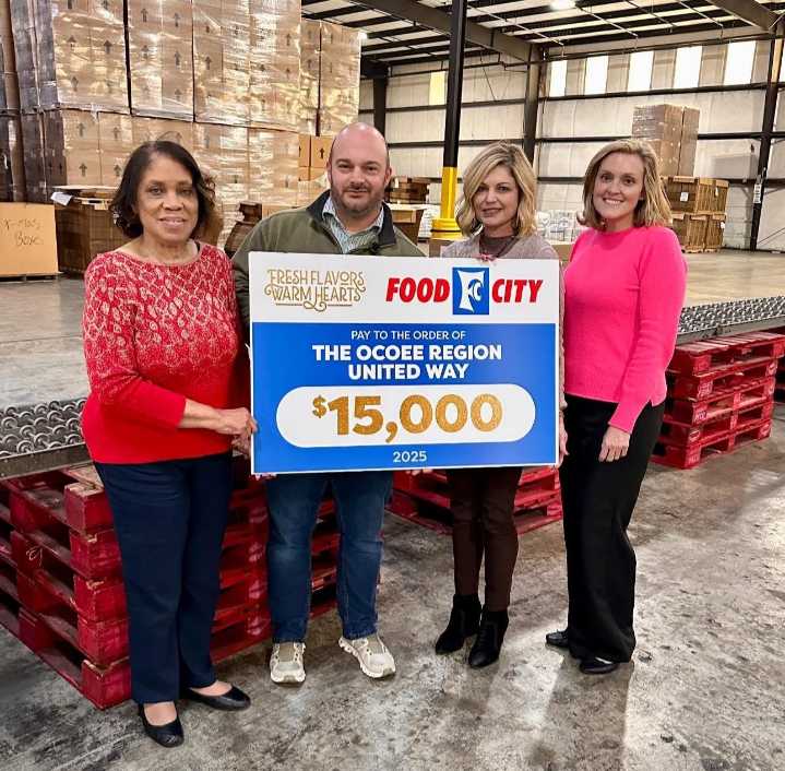 Food City Presents Check to The United Way of the Ocoee Region