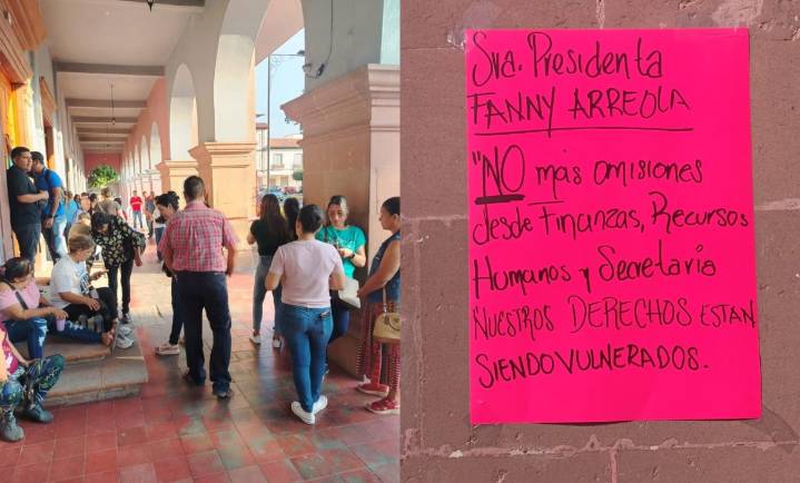 Toma sindicato Palacio Municipal de Apatzingán por adeudos laborales