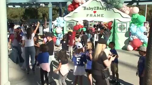 Hundreds of children enjoy special holiday party at Dodger Stadium